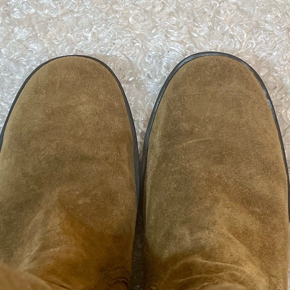 unlined Genuine Leather pull on high mid calf boots size: 7.5 brown - Picture 8 of 15